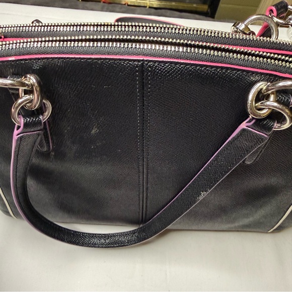Coach Christie Carryall Satchel Small Black/Pink/White Edging w/Hangtag - Picture 7 of 13